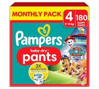 Pampers Baby-Dry Nappy Pants Paw Patrol Edition Size 4, 180 Nappies, 9kg-15kg, with Our 360° Pants Fit to Help Prevent Leaks