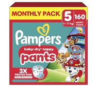 Pampers Baby-Dry Nappy Pants Paw Patrol Edition Size 5, 160 Nappies, 11kg-17kg, Monthly Pack, with Our 360° Pants Fit to Help Prevent Leaks