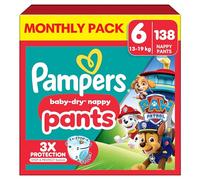 Pampers Baby-Dry Nappy Pants Paw Patrol Edition Size 6, 138 Nappies, 13kg-19kg, Monthly Pack, with Our 360° Pants Fit to Help Prevent Leaks