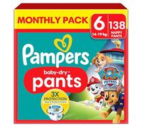 Pampers Baby-Dry Nappy Pants Paw Patrol Edition Size 6, 138 Nappies, 14kg-19kg, Monthly Pack, With A Stop & Protect Pocket