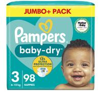 Pampers Baby Dry Nappy Pants Size 3 6-10kg 98 Nappies Jumbo Pack | Free Delivery