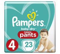 Pampers Baby-Dry Nappy Pants Size 4, 9-15kg, White, 23 Count