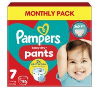Pampers Baby-Dry Nappy Pants Size 7, 126 Nappies, 15kg+, Mon