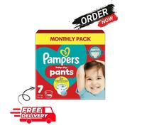 Pampers Baby-Dry Nappy Pants Size 7, 126 Nappies, 15kg+, Monthly Pack, 360° Fit To Help Prevent Gaps And Leaks