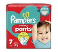 Pampers Baby-Dry Nappy Pants Size 7, 25 Nappies, 17kg+, Essential Pack