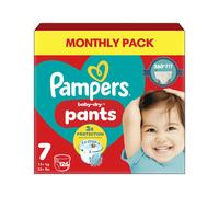 Pampers Baby-Dry Nappy Pants Size 7, 126 Nappies, 17kg+, Monthly Pack, Triple protection - Super absorbent core - Easy nappy changes