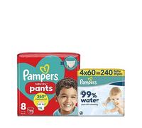 Pampers Baby-Dry Nappy Pants Size 8 22 Nappies & Pampers 99 Percent Water Baby Wipes Plastic Free 60 Wipes Bundle