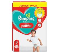 Pampers Baby-Dry Nappy Pants Size 8, 43 Nappies, 19kg+, Jumbo+ Pack