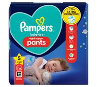Pampers Baby-Dry Night Nappy Pants Size 5, 28 Night Nappies, 12kg-17kg, Essentia