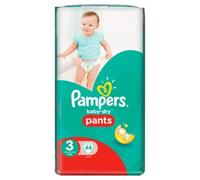 Pampers Baby-Dry Nappy Pants Size 3, 44 Nappies, 6kg-11kg, Essential Pack