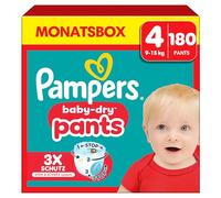Pampers Baby-Dry Pants Size 4, 180 Nappies, 9kg-15kg, 360 Degree Celsius Fit Helps Prevent Leaks