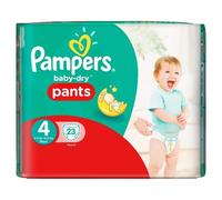 Pampers Baby-Dry Nappy Pants Disposable Cotton Nappies - Size 4 - Travel 23 Pack