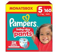Pampers Baby-Dry Pants Size 5, 160 Nappies, 11kg-17kg, 360° Fit Helps Prevent Leaks