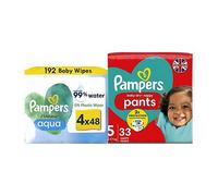 Pampers Baby Dry Pants Size 5 & Harmonie Aqua Wipes Bundle