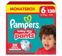 Pampers Baby-Dry Pants Size 6, 138 Nappies, 13 kg-19 kg, 360 Degree Celsius Fit Helps Prevent Leaks