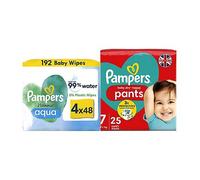 Pampers Baby Dry Pants Size 7 & Harmonie Aqua Wipes Bundle