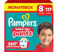 Pampers Baby-Dry Pants Size 8, 117 Nappies, 17kg+, 360° Fit Helps Prevent Leaks