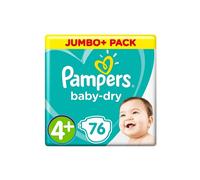 Pampers Baby Dry Size 4+ Jumbo Pack - 76 nappies