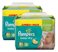Pampers Baby Dry Size 4+ Maxi Plus 9-20kg Jumbo Plus Pack, 2-pack (2 x 76 diapers)