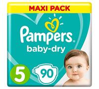 Pampers Baby-Dry Size 5, 90 Nappies for Breathable Dryness Pack of 90