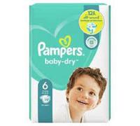 PAMPERS BABY-DRY SIZE 6 NAPPIES PACK OF19
