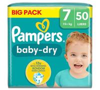 Pampers Baby-Dry Size 7, 50 Nappies, 15kg+, for up to 100% Leak Protection All Night