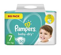 Pampers Baby-Dry Size 7, up to 12 Hours All-Round Leakage Protection, 15 kg+, 50 Nappies