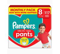 Pampers Baby Dry Size8 Diaper Pants 17+kg Stretchy Large Monthly Pack 117Nappies