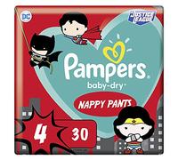 Pampers Baby-Dry Superhero Nappy Pants Size 4, 30 Nappies, 9-15 kg, 30-Count