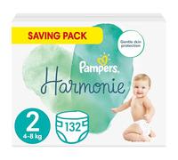Pampers Baby Nappies Size 2 (4-8 kg / 9-18 lbs), Harmonie, 132 Count, Saving Pack, Baby Essentials for Newborn