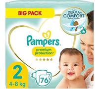 Pampers Baby Nappies Size 2 (4-8 kg) Premium Protection, Newborn Mini, Big Pack, Best Comfort and Protection for Sensitive Skin, 76 Pieces