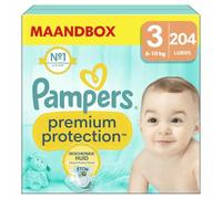 Pampers Baby Nappies Size 3 (6-10 kg) Premium Protection, Midi, Monthly Box, Best Comfort and Protection for Sensitive Skin, Pack of 204