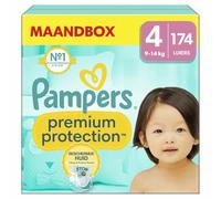 Pampers Baby Nappies Size 4 (9-14 kg) Premium Protection, Maxi, Monthly Box, Best Comfort and Protection for Sensitive Skin, Pack of 174