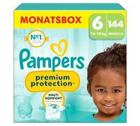 Pampers Baby Nappies Size 6 (13 kg+) Premium Protection, Extra Large, Monthly Box, Best Comfort and Protection for Sensitive Skin, Pack of 144