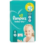 Pampers Baby Nappies Size 8 (17 kg+), Baby-Dry, Extra Large, Pack of 18, Single Pack, Up to 12 Hours All-Round Leak Protection