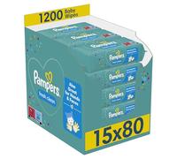 Pampers Baby Wipes Multipack, Fresh Clean, 1200 Count (15 x 80), Baby Essentials for Newborn