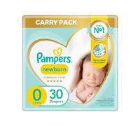 Pampers Diaper Size 0 (<3 kg), Premium Care Diapers, 30 Pcs, Best Comfort and Sensitive Skin Protection from Pampers