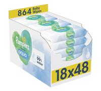 Pampers Harmonie Aqua Baby Wipes 18 Packs of 48 Wipes = 864 Baby Wet Wipes, Help Restore Natural Skin pH,Delicate Lotion with 99% Water