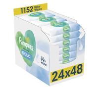 Pampers Harmonie Aqua Baby Wipes Plastic Free 24 Packs of 48 Wipes = 1152 Bab...