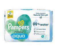 Baby Wet Wipes Harmony Aqua, 144 Wipes (3 x 48), Gentle Skin Protection for Delicate Skin with 99% Water