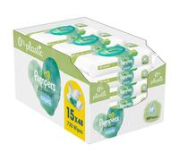 Pampers Harmonie Aqua Wet Wipes - 15 Packs of 48 Wipes, Restores Skin's Natural pH Value, Light Lotion with 99% Water