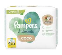 Pampers Harmonie Coco Baby Wipes Plastic Free 4 Packs = 176 Baby Wet Wipes