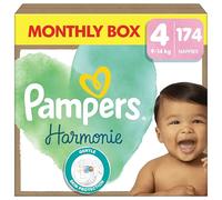 Pampers Harmonie Nappies Size 4, 174 Nappies, 9kg-14kg, Monthly Pack, Gentle Skin Protection with 100 Percent Pampers Protection