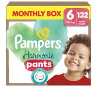 Pampers Harmonie Nappy Pants Size 6, 132 Nappies, 15kg+, Monthly Pack, Gentle Skin Protection and 360 Comfort Fit