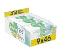 Pampers Harmonie New Baby Wipes Plastic Free 9 Packs of 46 Wipes, 414 Baby Wet Wipes, Help Restore Natural Skin pH