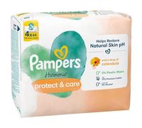 Pampers Harmonie Protect & Care Baby Wet Wipes 4 Packs 44 Wipes = 176 Baby Moisturized Wipes, Help preserve natural skin pH, and a little marigold