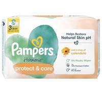 Pampers Harmonie Protect & Care Baby Wipes 3 Packs of 44 Wipes = 132 Baby Wet Wipes