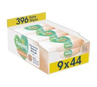 Pampers Harmonie Protect & Care Baby Wipes Plastic Free 9 Packs of 44 Wipes = 396 Baby Wet Wipes, Help restore natural skin pH