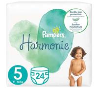 Pampers Harmonie Size 5, 24 Nappies, 11kg-16kg, Essential Pack, Gentle Skin Protection and Plant-Based Ingredients