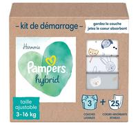 Pampers - Harmony Hybrid Starter Pack, 3 Washable Diapers + 25 Disposable topsheets - 1 Pack